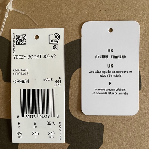 Yeezy Adidas Boost 350 V2 US 6 1/2 Zebra Sneakers - Picture 9 of 17